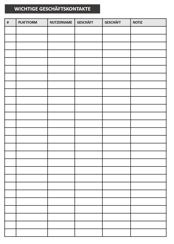 Social Media Kalender Template